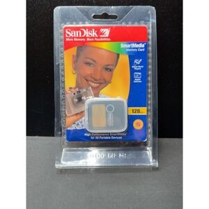 SanDisk 128MB SmartMedia Memory Card SDSM-128-490 3.3V New Sealed Vintage PRICE